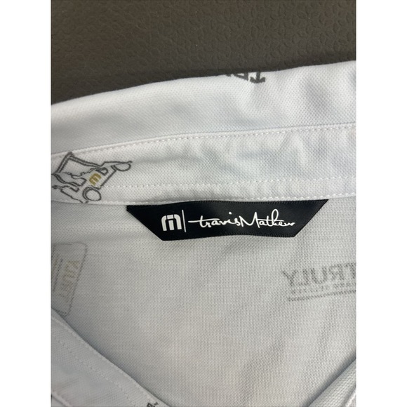 Travis Mathew Polo Shirt Mens Large White Truly Hard Seltzer Golf Performance FS - Picture 8 of 11